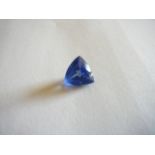 Unmounted trillion cut natural tanzanite. 8.10ct