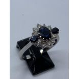 18ct white gold sapphire & diamond ring