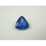 Unmounted trillion natural blue sapphire. 9.03ct