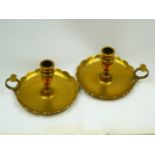 Pair of brass night light candlestands