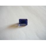 Unmounted emerald cut natural sapphire. 12.63ct