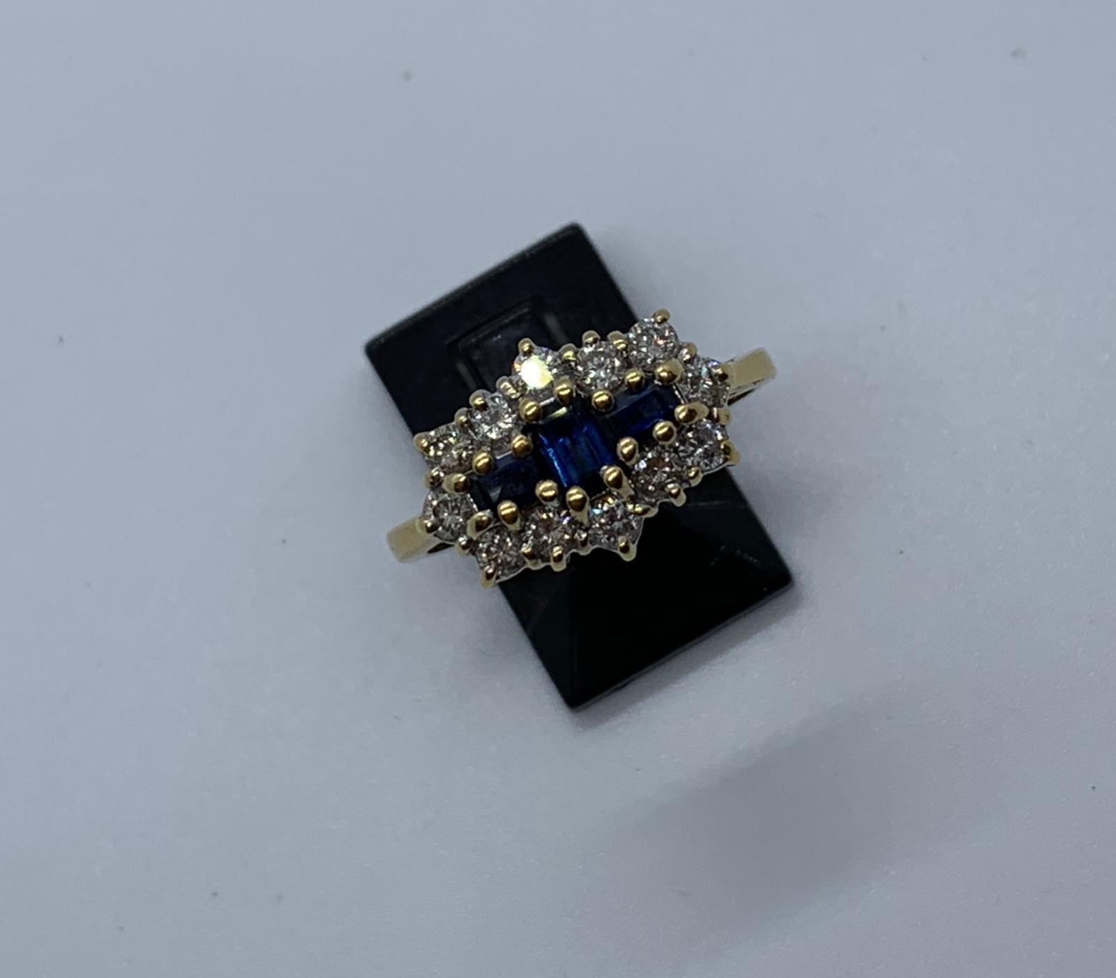 18ct gold sapphire & diamond ring - Image 5 of 6