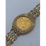 9ct gold sovereign bracelet