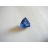 Unmounted trillion cut natural tanzanite. 8.90ct