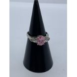 9ct white gold CZ ring