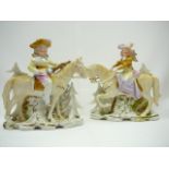 Pair of staffordshire spill vase figures