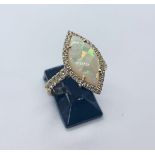 18ct gold opal & diamond ring