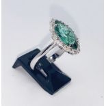 18ct white gold tourmaline & diamond ring