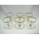 Set of engraved glass sundae dishes