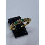 18ct gold emerald & diamond ring