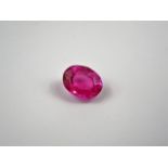Unmounted oval natural pink sapphire. 6.02ct