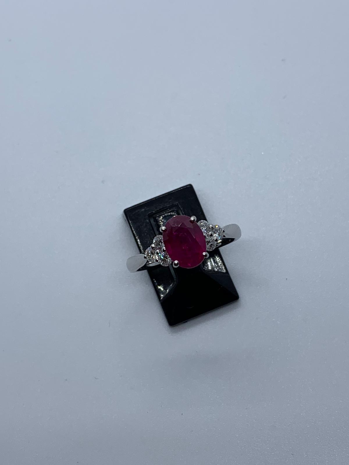 Platinum ruby and diamond ring - Image 2 of 5