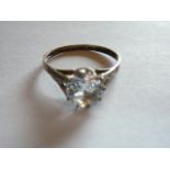 Vintage silver solitaire ring