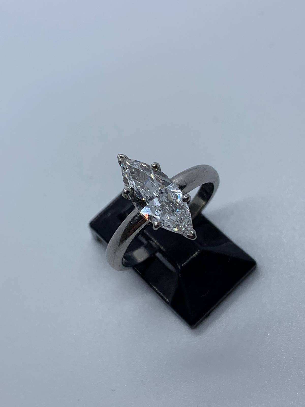 Platinum single stone diamond ring - Image 6 of 7