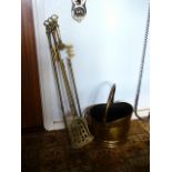 Brass companion set etc