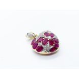 18ct gold ruby & diamond heart pendant