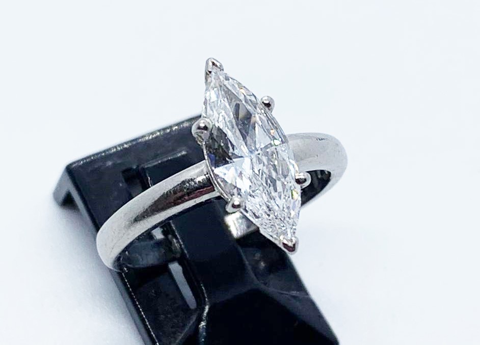 Platinum single stone diamond ring