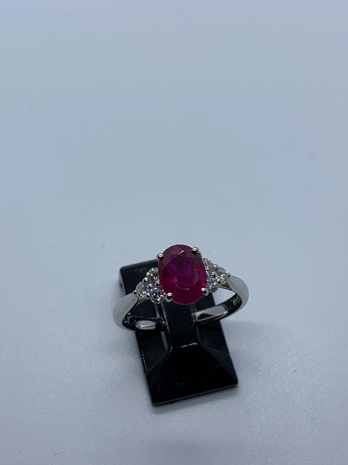 Platinum ruby and diamond ring - Image 4 of 5