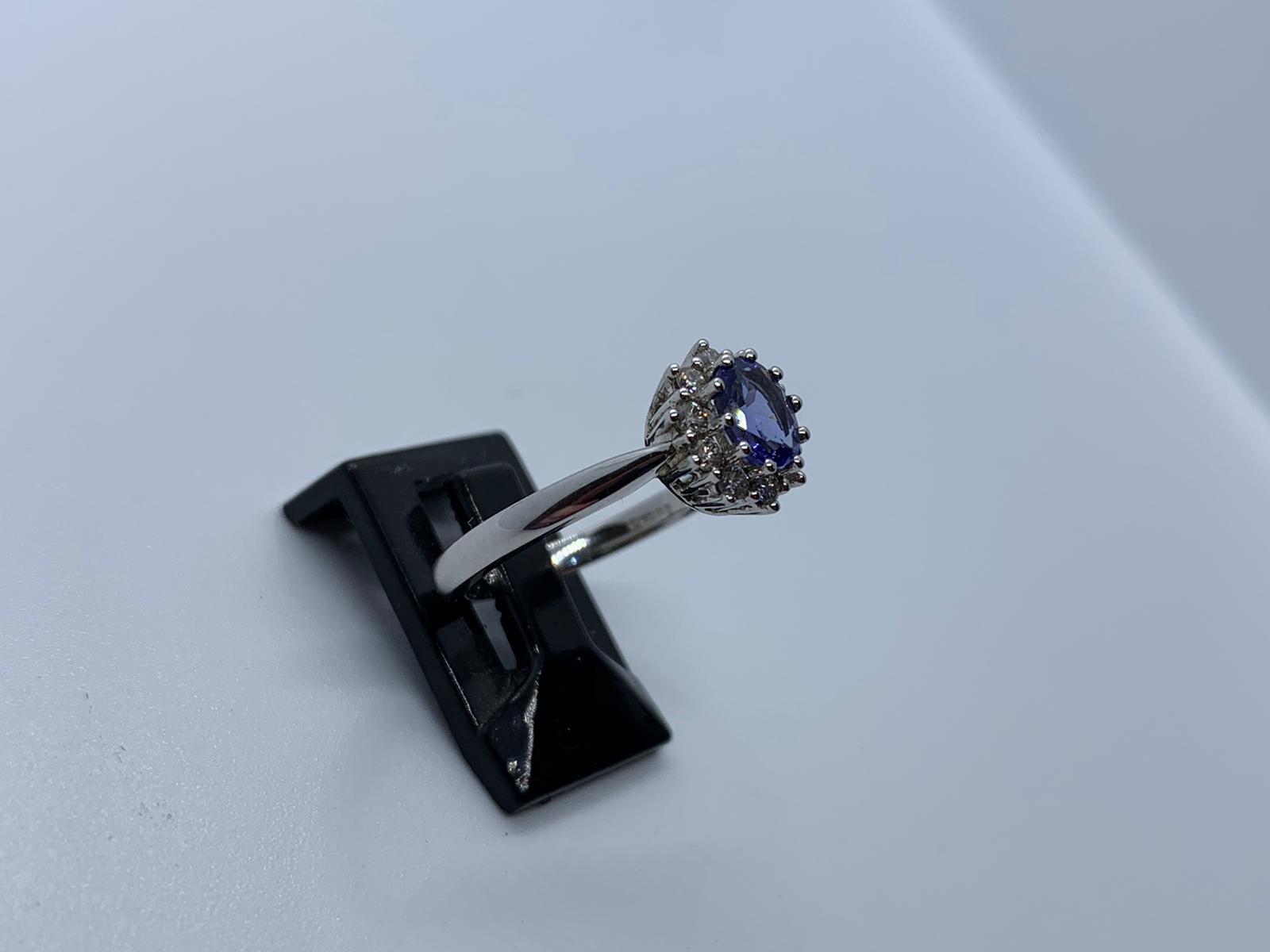 18ct white gold tanzanite & diamond ring - Image 3 of 5