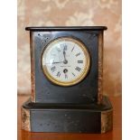 Victorian slate and marble mantel clock