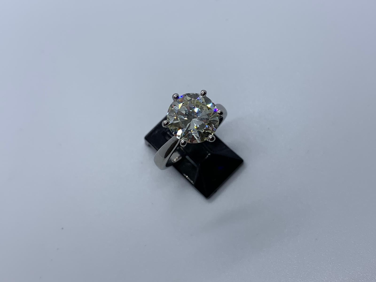 Platinum single stone diamond ring - Image 8 of 8