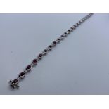 18ct white gold, ruby & diamond bracelet