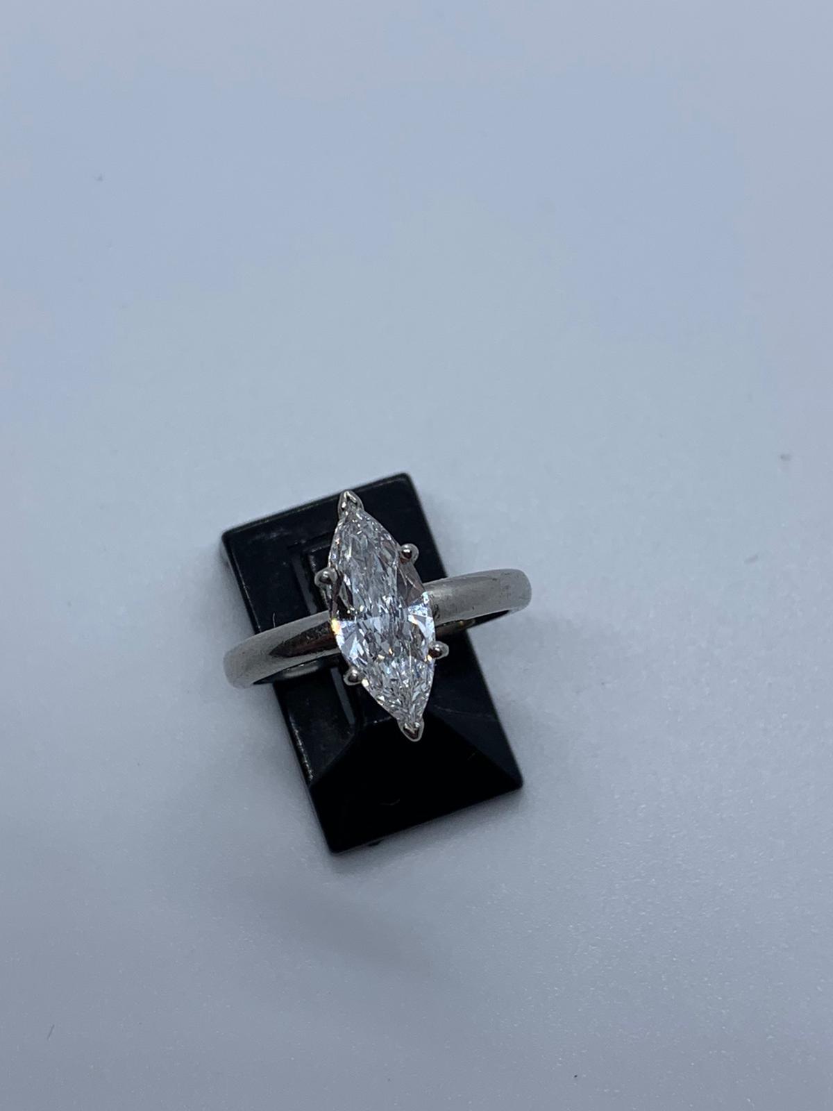 Platinum single stone diamond ring - Image 2 of 7