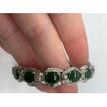 Platinum, jade & diamond bracelet