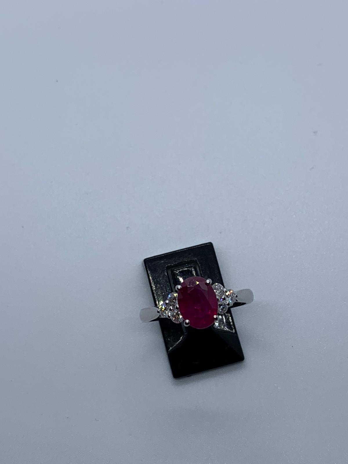 Platinum ruby and diamond ring - Image 5 of 5