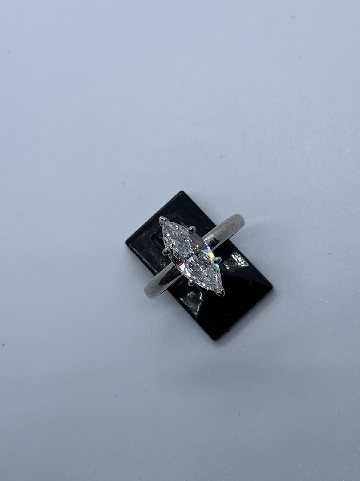 Platinum single stone diamond ring - Image 7 of 7
