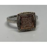 9ct white / rose gold and diamond ring