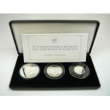 The Platinum wedding anniversary silver coin set