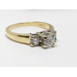 14ct white / yellow gold diamond trilogy ring