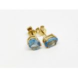 9ct gold aquamarine earrings