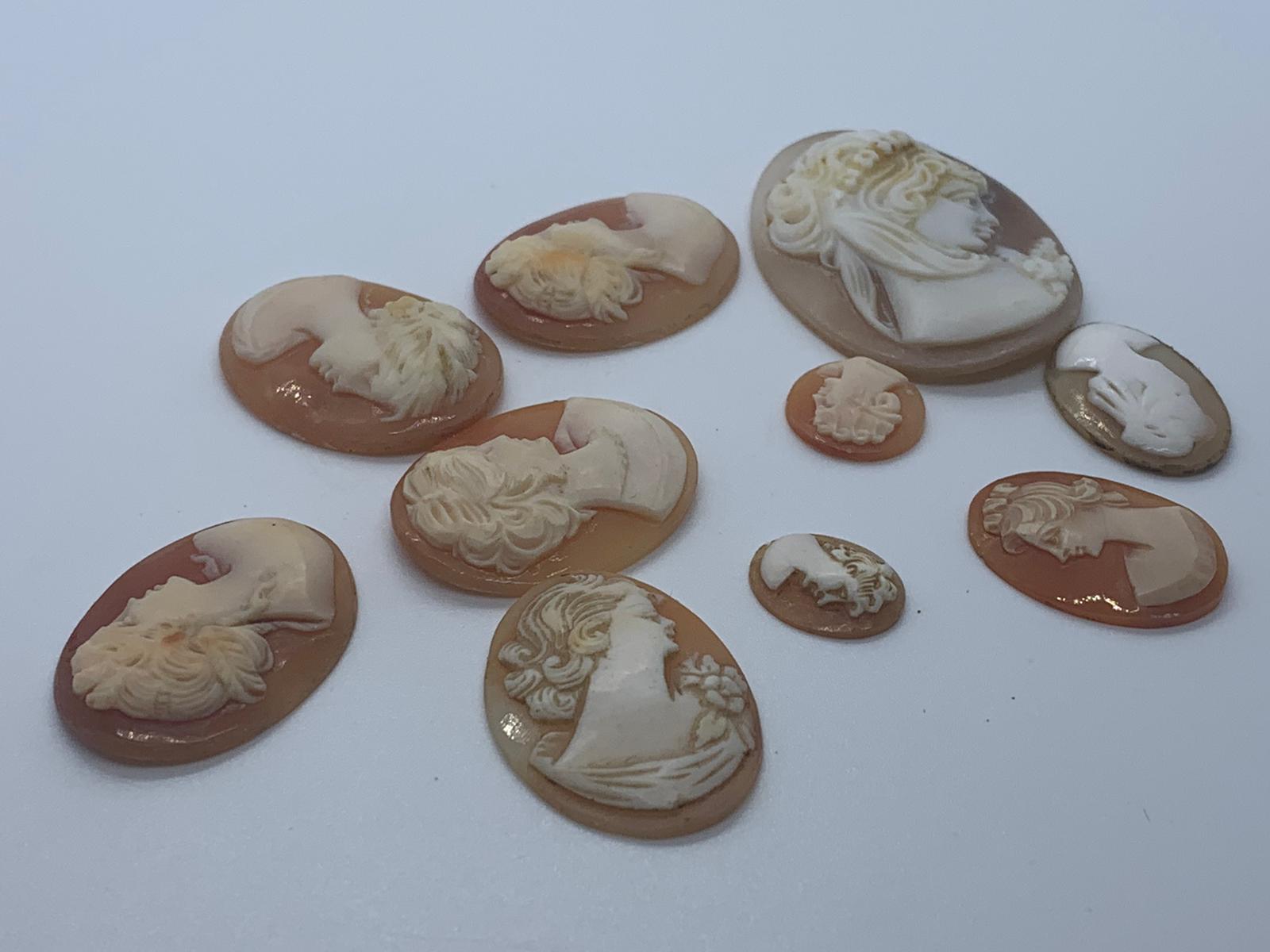 Ten assorted cameo shells - Image 2 of 2