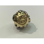 Silver and 18ct gold trollbead