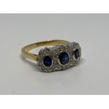 18ct gold sapphire and diamond ring