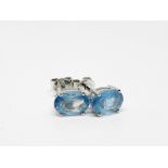 9ct white gold aquamarine earrings