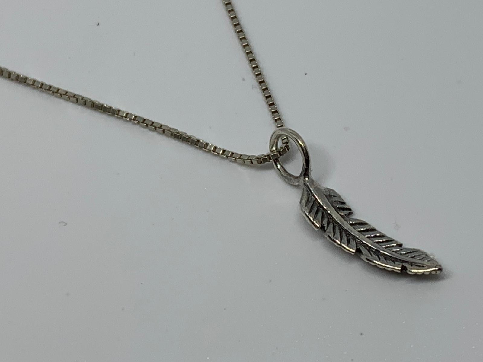 Silver Links of London feather pendant