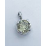 9ct white gold and lemon quartz pendant