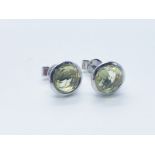 9ct white gold and lemon quartz earrings