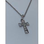 9ct white gold cross pendant