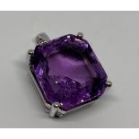 9ct white gold amethyst pendant