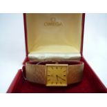 Gents Vintage Gold Omega Wrist Watch