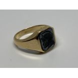 9ct gold hematite signet ring