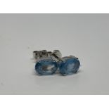 9ct white gold aquamarine earrings