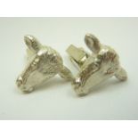 Handcrafted silver (Devon Red) cattle cufflinks