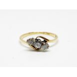 18ct gold and platinum diamond trilogy ring