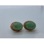 9ct gold jade earrings