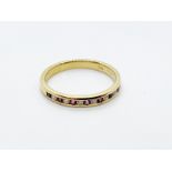 18ct gold amethyst and diamond eternity ring